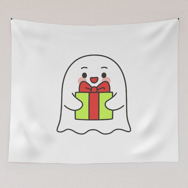 Item preview, Cute Ghost Gift Emote – Kawaii Present Sticker designed and sold by BibleProject.