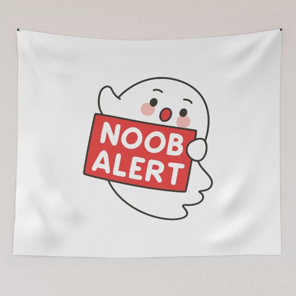Item preview, Cute Ghost NOOB ALERT Emote – Funny Gamer Sticker designed and sold by BibleProject.