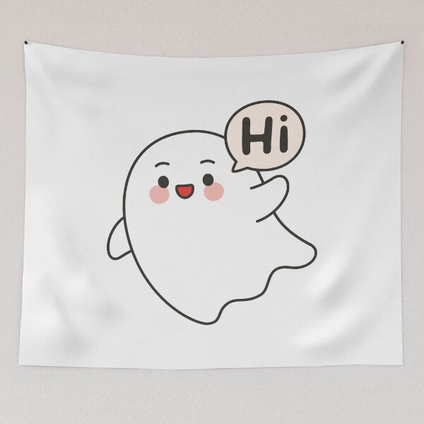 Item preview, Cute Ghost HI Emote – Friendly Kawaii Sticker designed and sold by BibleProject.