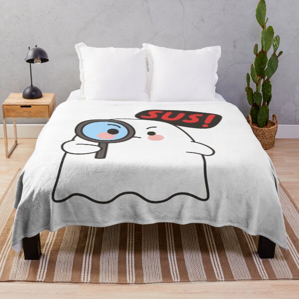 Item preview, Cute Ghost SUS Emote – Funny Kawaii Meme Sticker designed and sold by BibleProject.