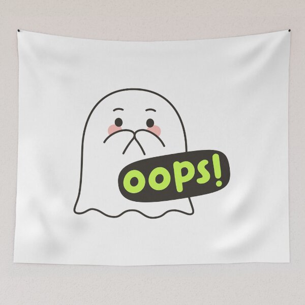 Item preview, Cute Ghost OOPS! Emote – Funny Kawaii Sticker designed and sold by BibleProject.