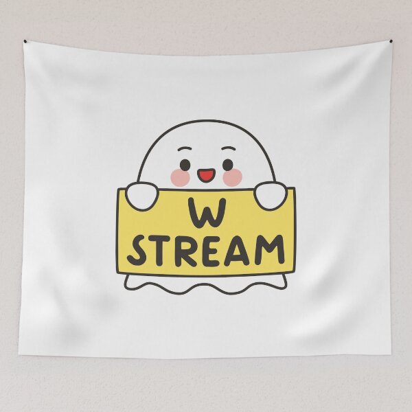 Item preview, Cute Ghost W STREAM Emote – Gamer Kawaii Sticker designed and sold by BibleProject.