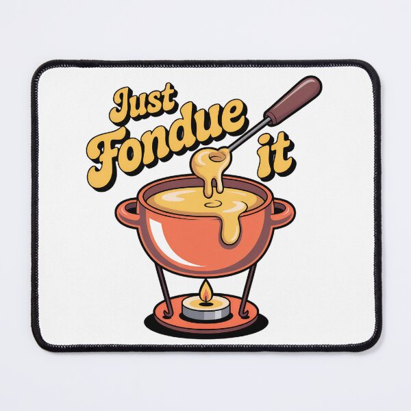 Item preview, Just Fondue It – Cartoon Cheese Fondue Pot Illustration, Cute Foodie Design designed and sold by VividOrganica.