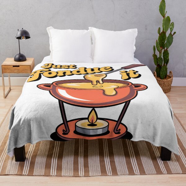 Item preview, Just Fondue It – Cartoon Cheese Fondue Pot Illustration, Cute Foodie Design designed and sold by VividOrganica.