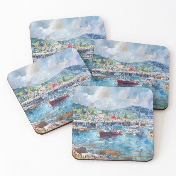 Artikelvorschau, Sommer in Bar Harbor Aquarell Küstenlandschaft von Maine entworfen und verkauft von Mcdavedjeme.