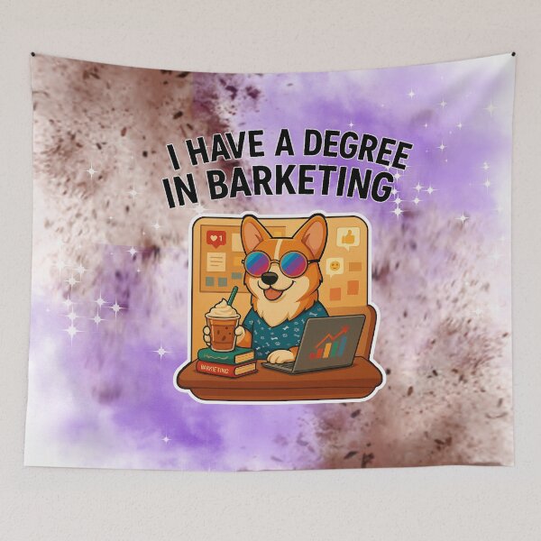 Item preview, Barketing Degree – Hipster Corgi Student Dog Marketing designed and sold by Mars.Pen.Studio.