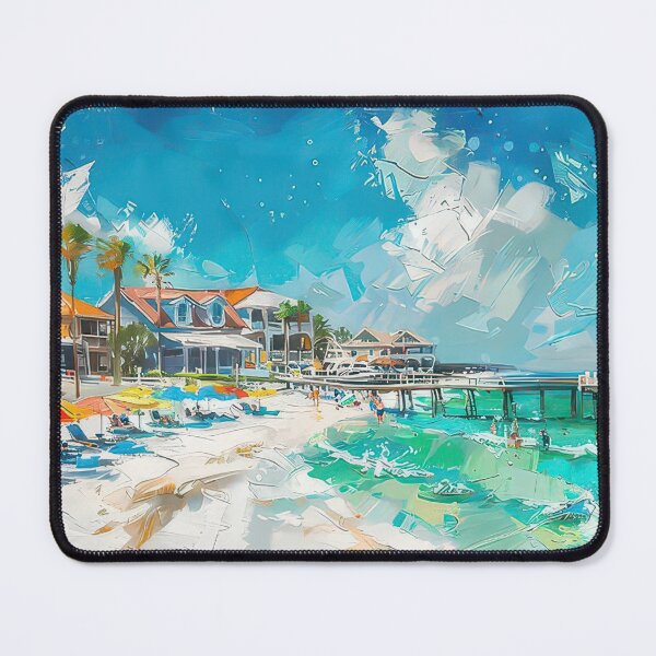 Item preview, Colorful Umbrellas And Pier On Destin Florida Beach Coastal Scene designed and sold by Mcdavedjeme.