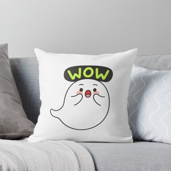 Item preview, Cute Ghost WOW Emote – Funny Reaction Kawaii Sticker designed and sold by BibleProject.