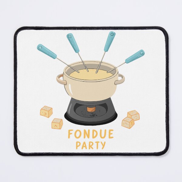 Item preview, Fondue Party  – Cute Cartoon Cheese Fondue Pot with Forks, Fun Foodie Design designed and sold by VividOrganica.