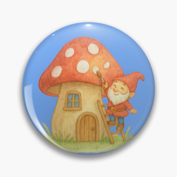 Item preview, A Cheerful Gnome Decorating His Mushroom House designed and sold by IraBum.