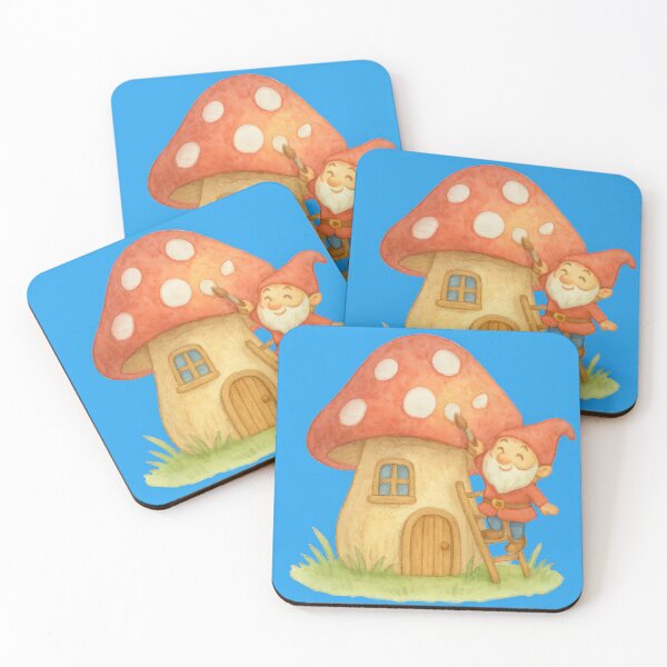 Item preview, A Cheerful Gnome Decorating His Mushroom House designed and sold by IraBum.