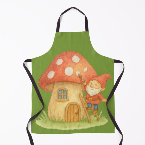 Item preview, A Cheerful Gnome Decorating His Mushroom House designed and sold by IraBum.