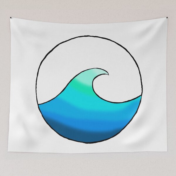 Item preview, gorgeous gradient rich blue to pastel teal circle wave designed and sold by julieiluj.