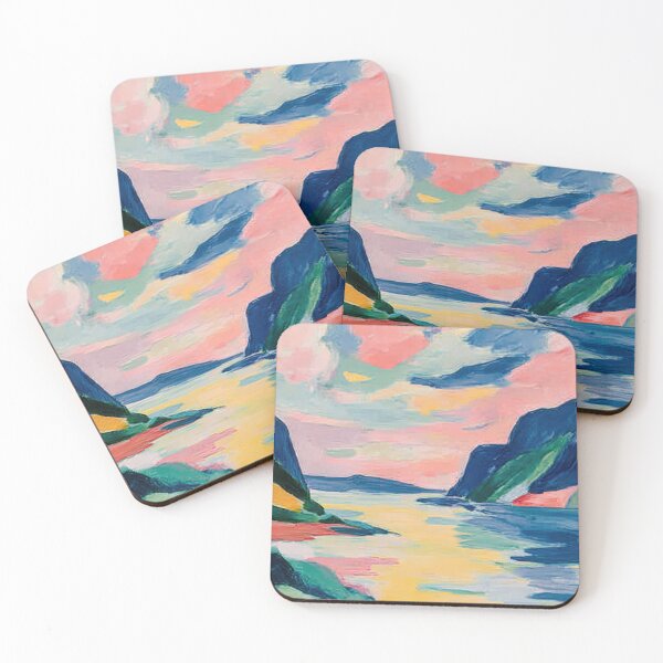 Item preview, Pastel oil painting fjord landscape designed and sold by ArtHouseNiklas.