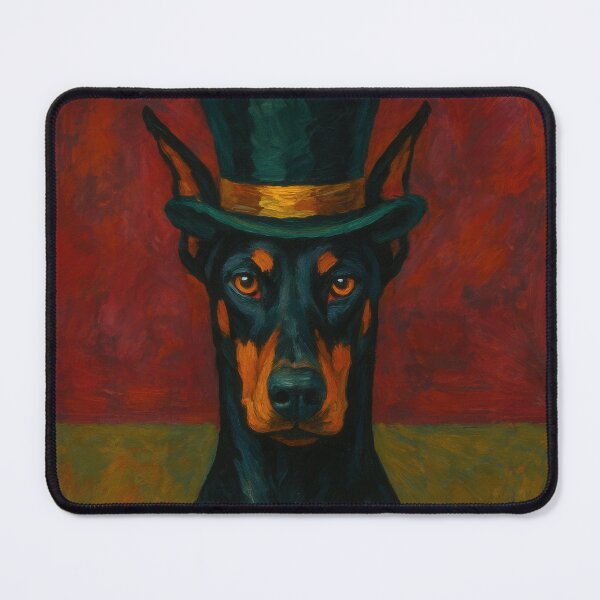 Item preview, Stylish Doberman Pinscher Dog Portrait Painting designed and sold by Flying Doggo.