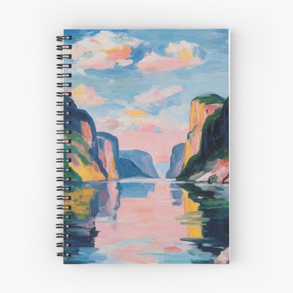 Item preview, Abstract oil painting Dreamlike fjord designed and sold by ArtHouseNiklas.