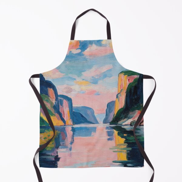 Item preview, Abstract oil painting Dreamlike fjord designed and sold by ArtHouseNiklas.