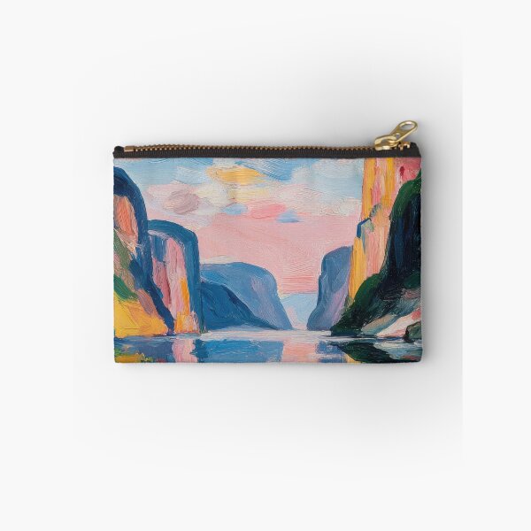 Item preview, Abstract oil painting Dreamlike fjord designed and sold by ArtHouseNiklas.