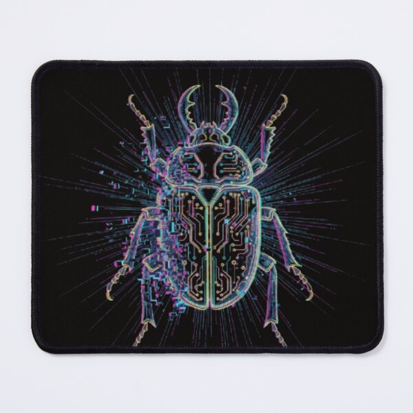 Item preview, Cybernetic Scarab: Circuit Breakdown - Unique Neon Bio-Glitch Insect Art Design designed and sold by trend-forge.