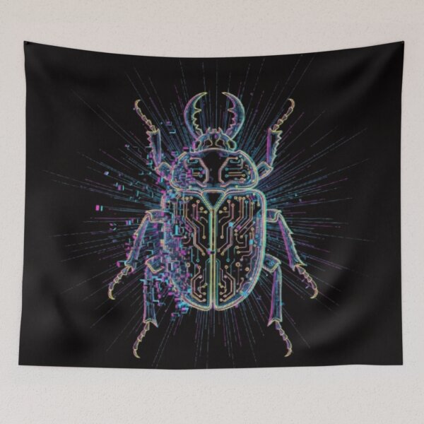 Item preview, Cybernetic Scarab: Circuit Breakdown - Unique Neon Bio-Glitch Insect Art Design designed and sold by trend-forge.