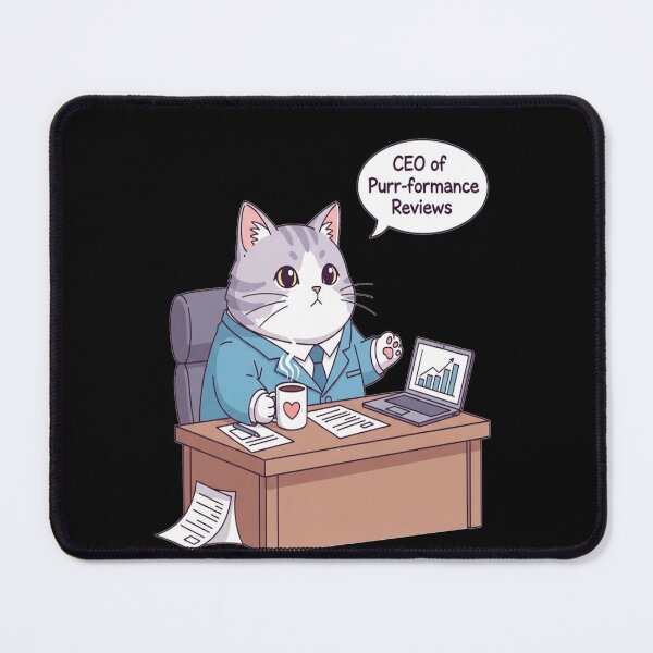 Item preview, CEO Cat Chubby Anime Cat in Business Suit Funny Office Meme T-Shirt & Stickers designed and sold by Neko-Doodle-co.