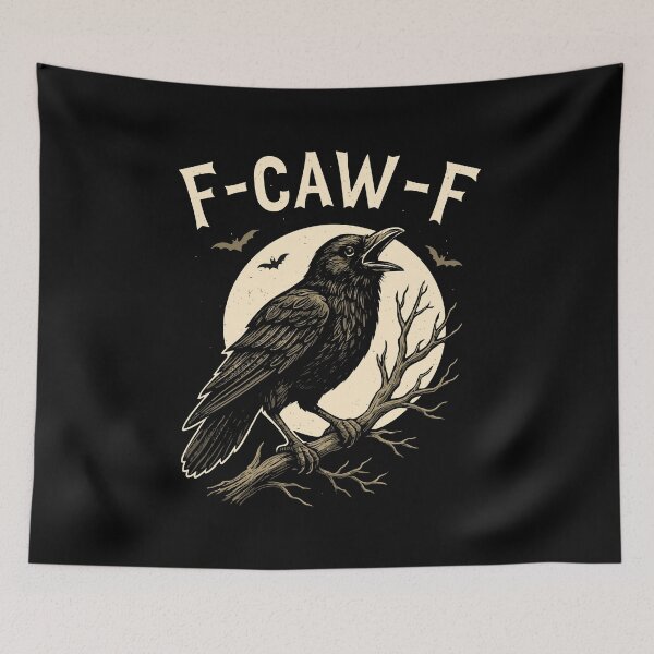 Item preview, FcawF Funny Raven Halloween F Caw F Spooky Creepy Gothic Costume designed and sold by w1ckerman.