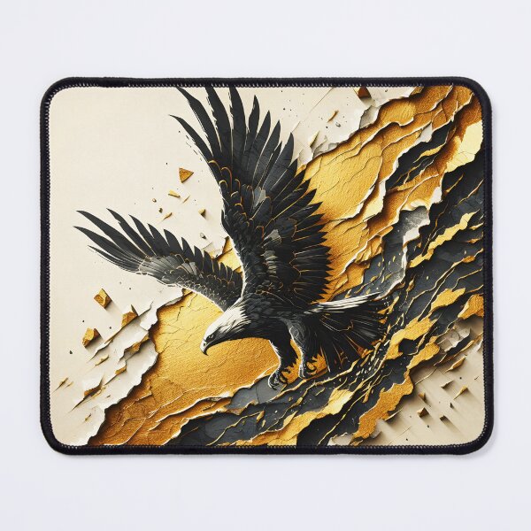 Item preview, Torn Paper Charcoal Gold Eagle, Ai Generated Art  designed and sold by ACC .