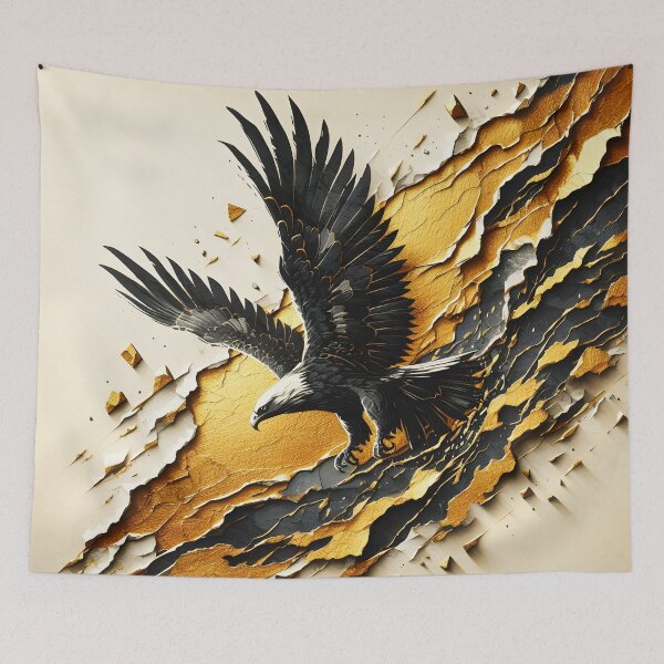 Item preview, Torn Paper Charcoal Gold Eagle, Ai Generated Art  designed and sold by ACC .