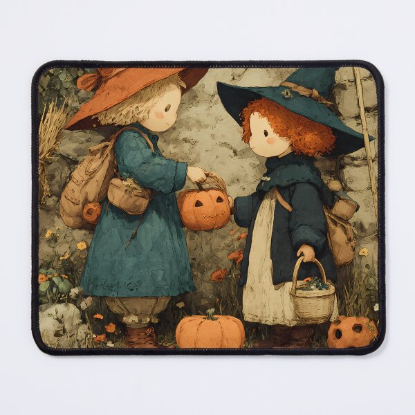Item preview, Vintage Children with Pumpkins in a Rustic Cottagecore Garden designed and sold by daila70.