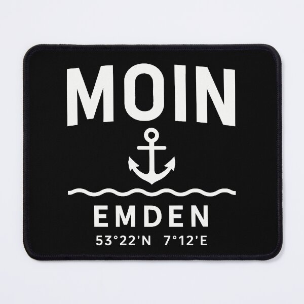 Item preview, Emden East Frisia by the Sea - Moin with anchor and coordinates designed and sold by epic-store-4u.