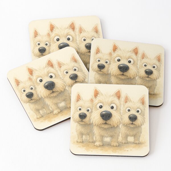 Item preview, Cute West Highland Terrier Dog Family ' WeSTie BroS' BY SHiRLeY MacARTHuR designed and sold by Shirley MacArthur Art.