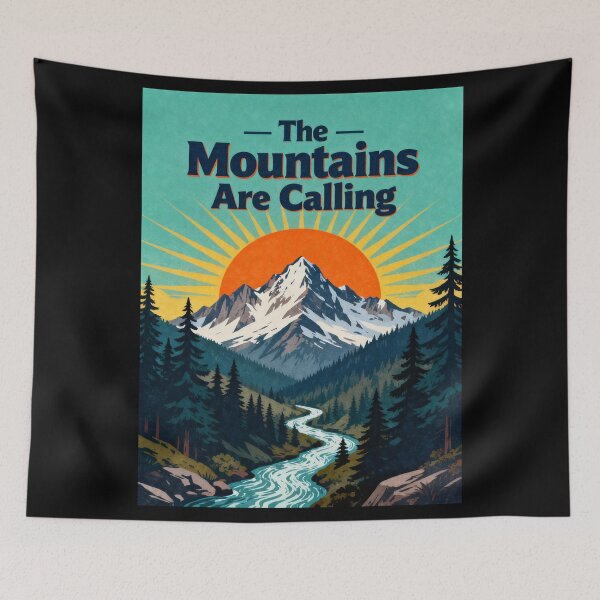 Item preview, The Mountains Are Calling Retro Hiking Adventure designed and sold by ENEOTE25.