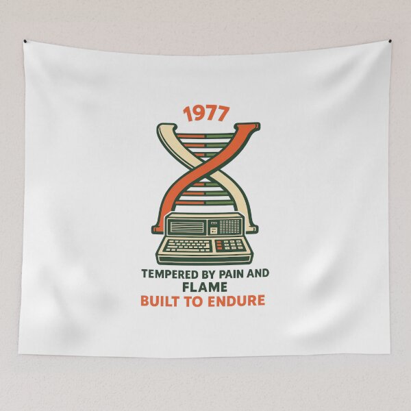 Item preview, Generation X DNA Helix — 1977 Tech Motifs — Tempered by Pain and Flame • Built to Endure Tee designed and sold by Purdiole-art.