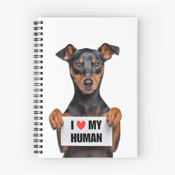 Item preview, Cute German Pinscher dog with Signboard I love my Human  designed and sold by LazyOwlStore.