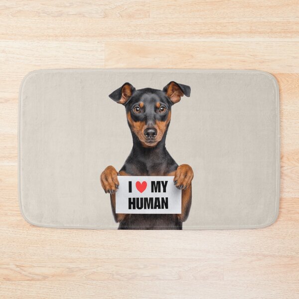 Item preview, Cute German Pinscher dog with Signboard I love my Human  designed and sold by LazyOwlStore.