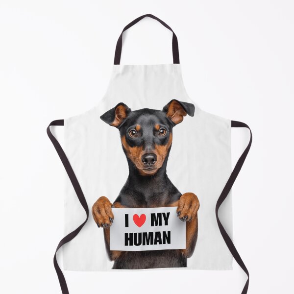 Item preview, Cute German Pinscher dog with Signboard I love my Human designed and sold by LazyOwlStore.