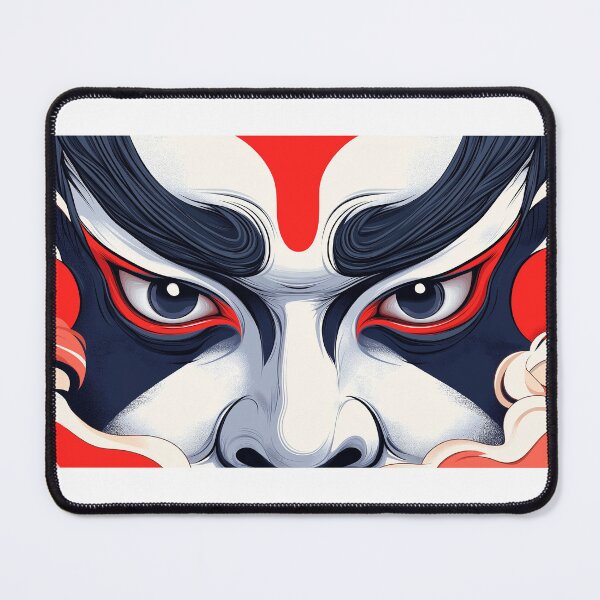 Item preview, Bold Kabuki Actor in Traditional Makeup – Japanese Theater Art designed and sold by Printyourspirit.