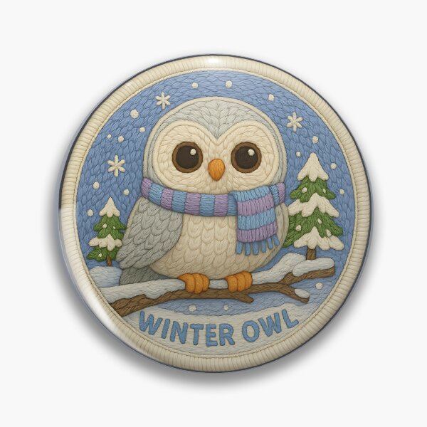Item preview, Winter Animal Embroidery – Snowy Owl Patch Sticker Design designed and sold by Nuist25.