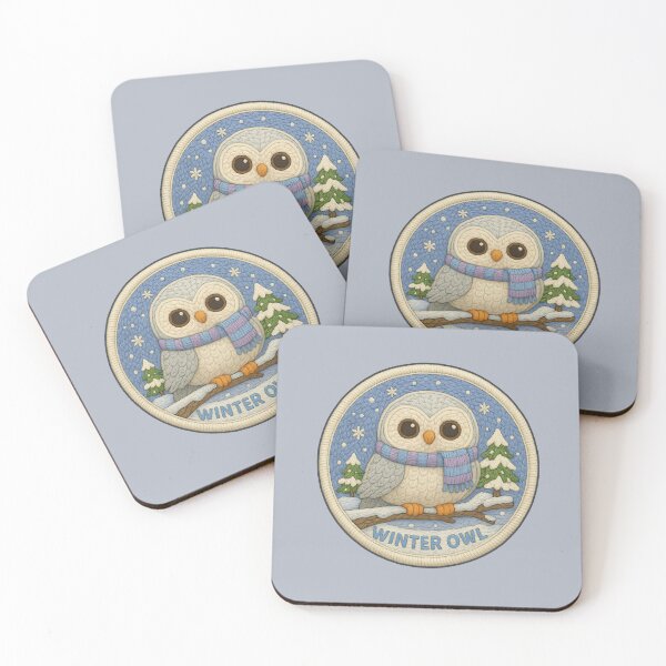 Item preview, Winter Animal Embroidery – Snowy Owl Patch Sticker Design designed and sold by Nuist25.