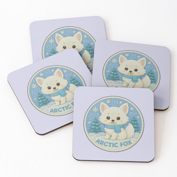 Item preview, Winter Animal Embroidery – Arctic Fox Patch Sticker Design designed and sold by Nuist25.