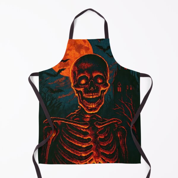 Item preview, Fiery Skeleton Halloween Moon Art designed and sold by PandaTShirtShop.
