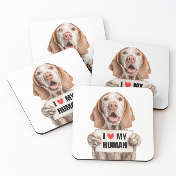 Item preview, Cute Bracco Italiano dog with Signboard I love my Human  designed and sold by LazyOwlStore.