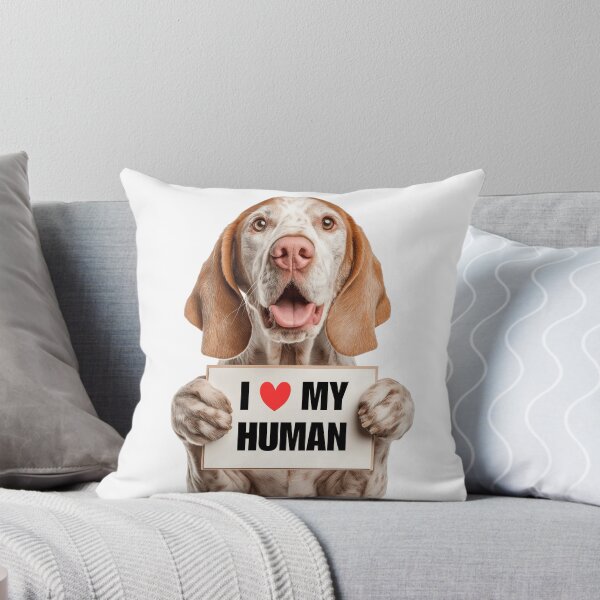 Item preview, Cute Bracco Italiano dog with Signboard I love my Human  designed and sold by LazyOwlStore.
