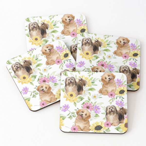 Item preview, Havanese Dog cute flowers pattern designed and sold by BeebooDesign.