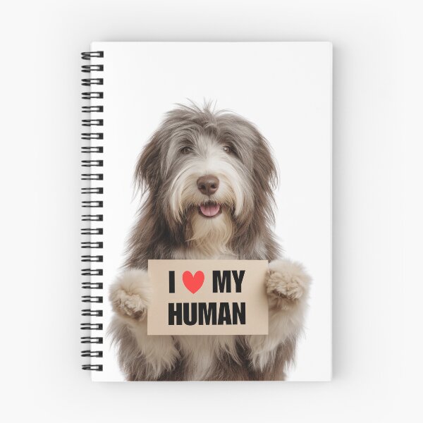 Item preview, Cute Bearded Collie dog with Signboard I love my Human  designed and sold by LazyOwlStore.