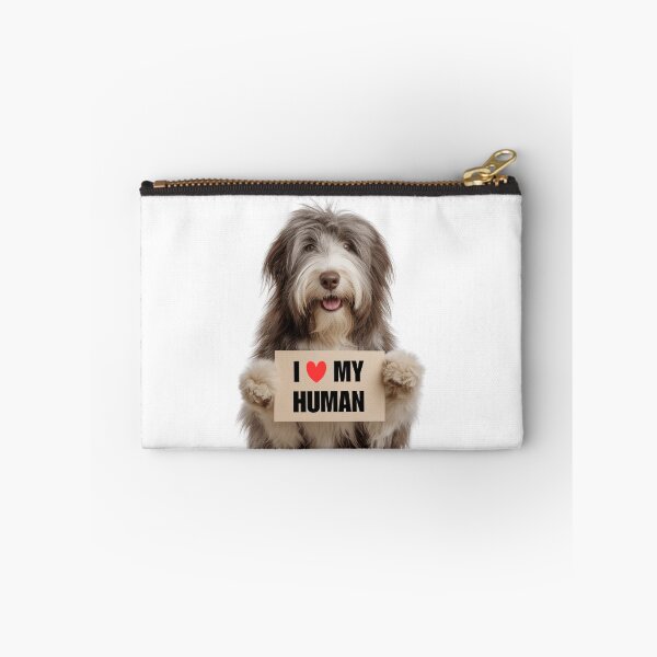 Item preview, Cute Bearded Collie dog with Signboard I love my Human  designed and sold by LazyOwlStore.