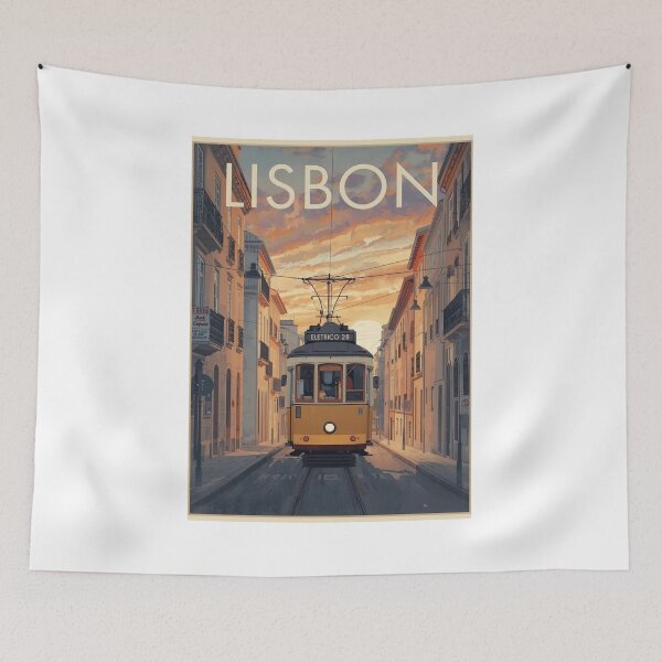Item preview, Lisbon Tram Poster, Vintage Portugal Poster, Europe Travel Poster designed and sold by Bits & Bops Boutique.