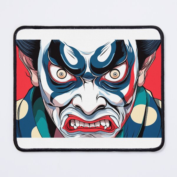 Item preview, Kabuki Actor in Traditional Makeup – Japanese Theater Art designed and sold by Printyourspirit.