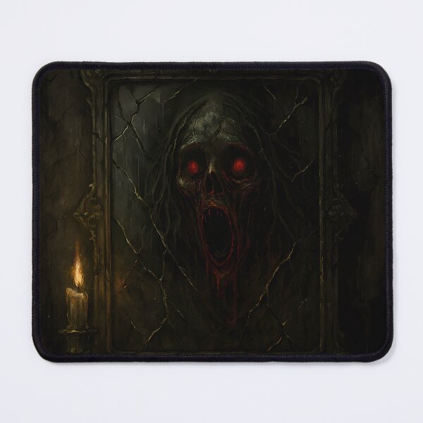 Item preview, Ghostly Figure Trapped in Cracked Mirror Horror Art designed and sold by PandaTShirtShop.