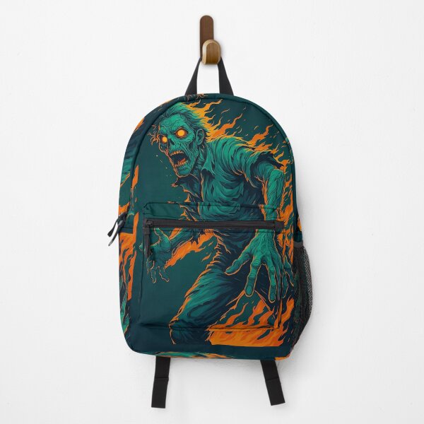 Item preview, Flaming Neon Zombie – Horror Illustration designed and sold by SnapLabDesigns.